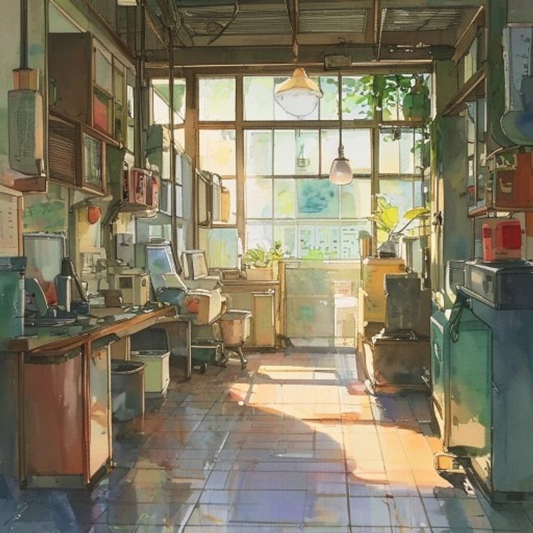 工廠例行清潔的週末：粉塵掉在地板的聲音